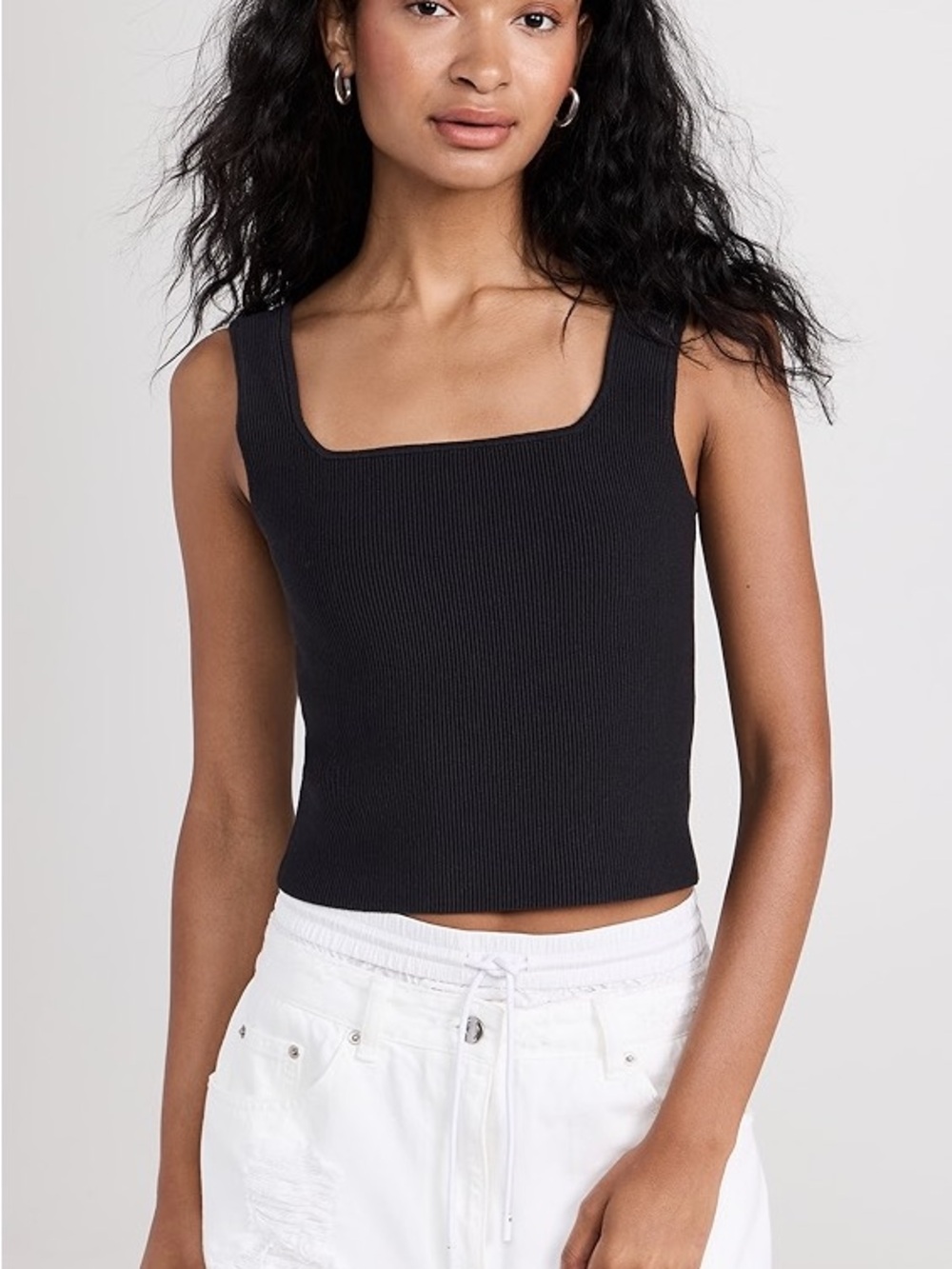 Reformation Julia Ribbed Sweater Tank in Black Size Small